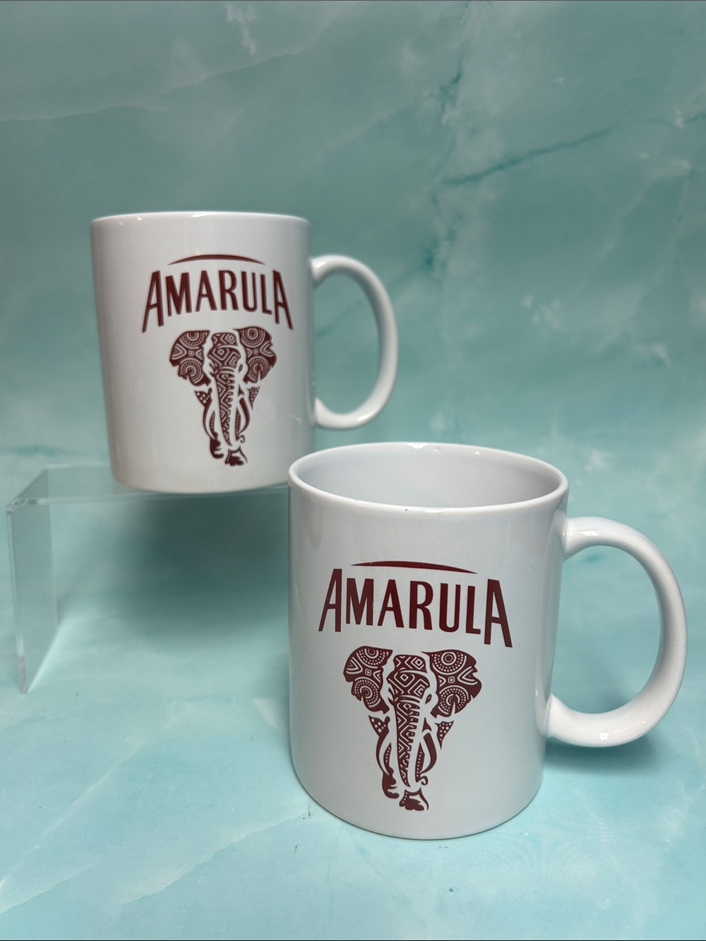 AMARULA White Mug with Brown Elephant Logo